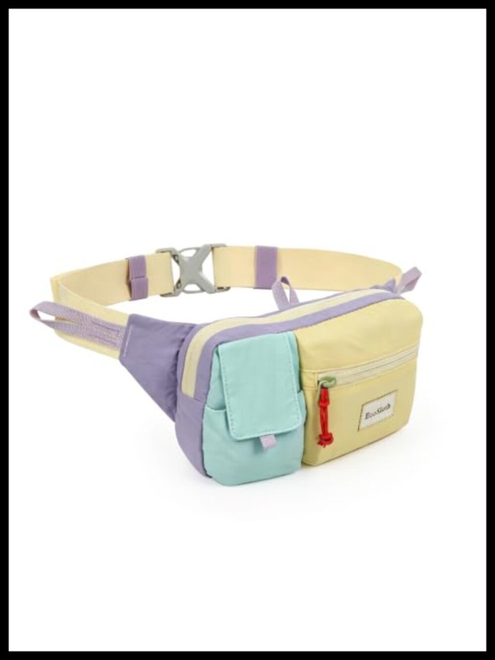 Mini Nylon Fanny Pack 3 Pocket Crossbody Waist Bag Adjustable Belt